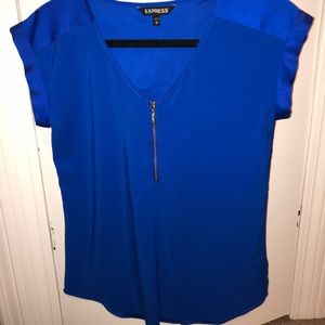 Blue Express zipper front shirt
